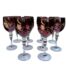 A Set Of Ten Red Crystal Cut Bohemian Wine Glasses