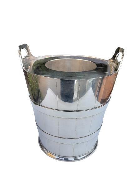 A Silver Plate Wine Cooler With Two Handles