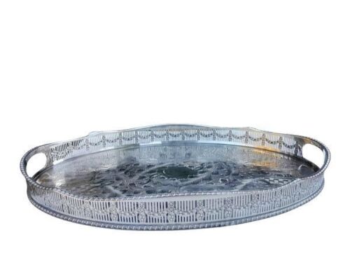A  20th Century Viners Sheffield Silver Plate Gallery Tray With Handles