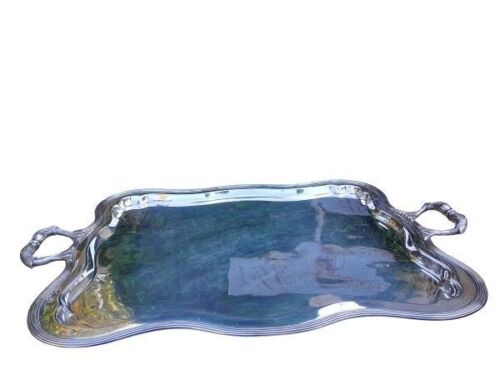 An Antique Early 20th Century Large Silver Plated Two Handled Tray