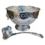 A 20th Century English Silver Plate Victorian Style Punch Bowl With Ladle
