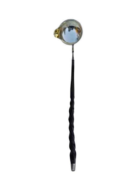 An Antique 19th Century Silver Toddy Ladle With Ebony Handle