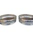 An Antique Pair Of Silver English  Elizabeth II Wine Coasters With Wooden Bases