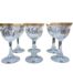 A Set Of Six Moser Crystal Water Goblets With 24kt Gilt Rims In Box
