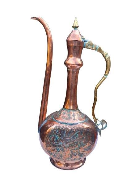 A 20th Century Brass & Copper Pitcher Ewer / Water Jug