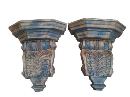 A 20th Century Pair Of Fruit Wood Wall Sconces