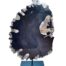 A Cross Section Of A Black Petrified Wood On Stand Nd