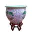 A 20th Century Large Chinese Famille Rose Hand-Painted Pot / Bowl On Stand