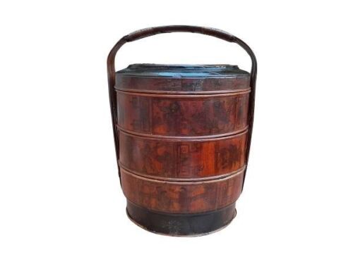 An Antique Chinese Hand-Painted Wedding Basket