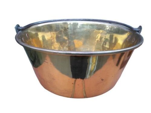 An Antique 19th Century Brass Jam Pot With Handle