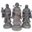 An Antique Early 1900s  Set of Three (3) Tall and Decorative Chinese Bronze Figures On Bases