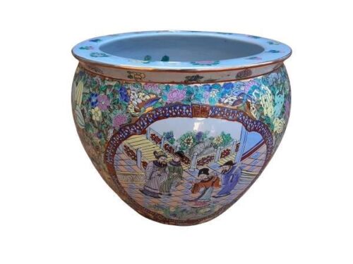 A 20th Century Chinese Mandarin Fish Bowl With Goldfish Interior