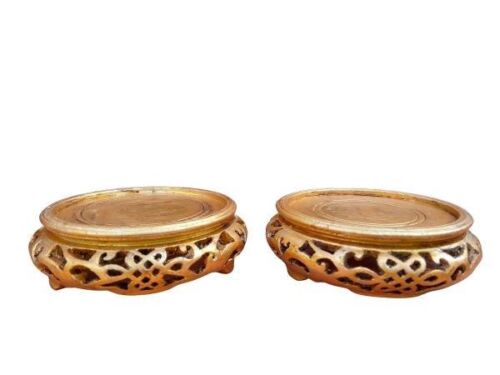 A Chinese / Oriental Pair Of Rosewood  Stands / Bases