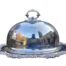A 20th Century Silver Plate Food Dome With Platter
