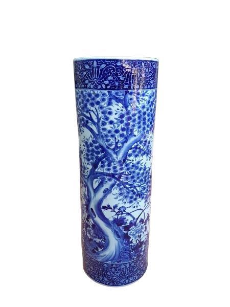 A 20th Century Chinese Blue / White Umbrella Stand / Vase