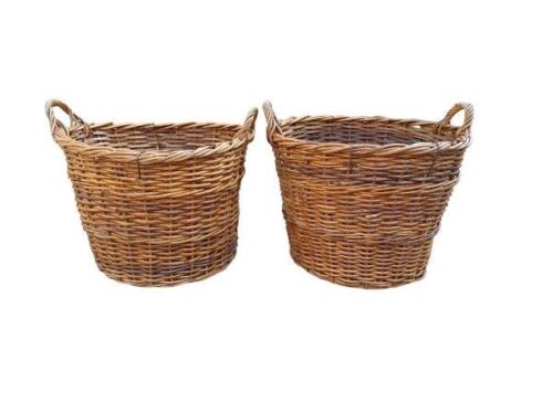 A Pair Of Antique Circa 1900s Rare And Extra Large Size Cape Harvest Baskets