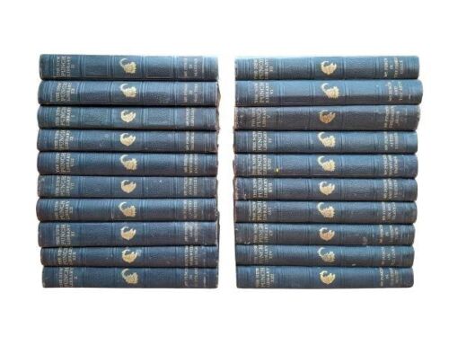 An Antique Set Of The New Punch Library Volumes 1 To 20 Hardcovered In Black Cloth With Gilding