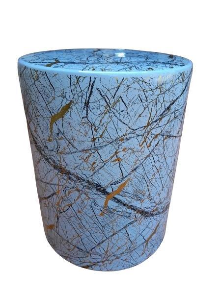 A Decorative Gold / Cream Ceramic Side Table / Stool