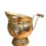 A 20th Century Brass Coal Scuttle In A Helmet Shape With Wooden Hand