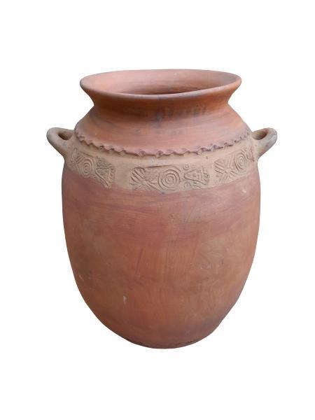A 20th Century Imported Decorative Terracotta Vessel With Handles