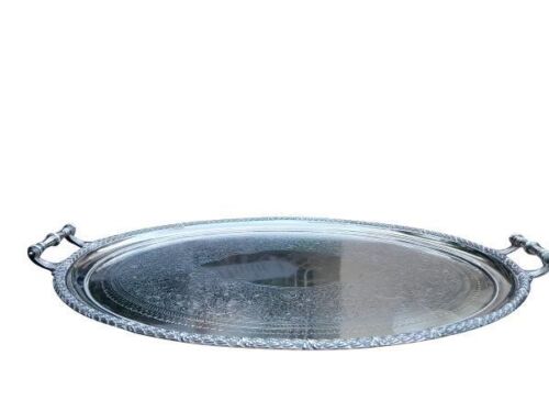 An Antique Circa 1880s Victorian Sheffield Silver Plate Tray