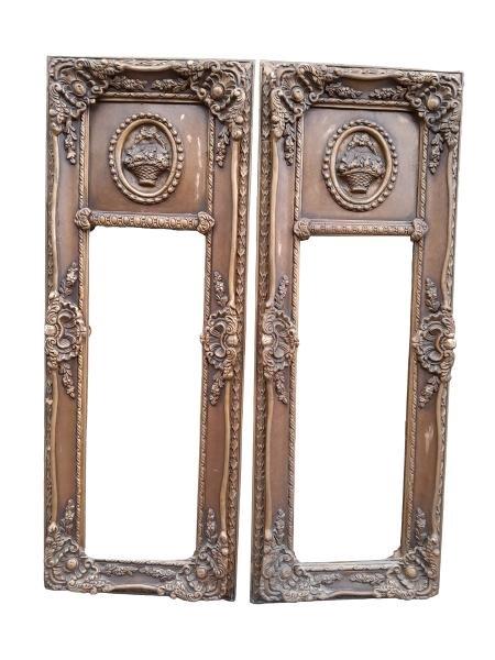 A Mid 20th Century Pair Of French Louis XVI Style Pair Of Bevelled Mirrors