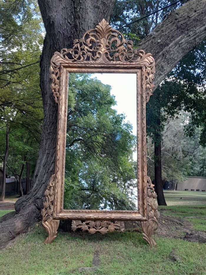 An Ornately Carved Wooden and Hand-Gilded Mirror of Large Proportion - Image 2