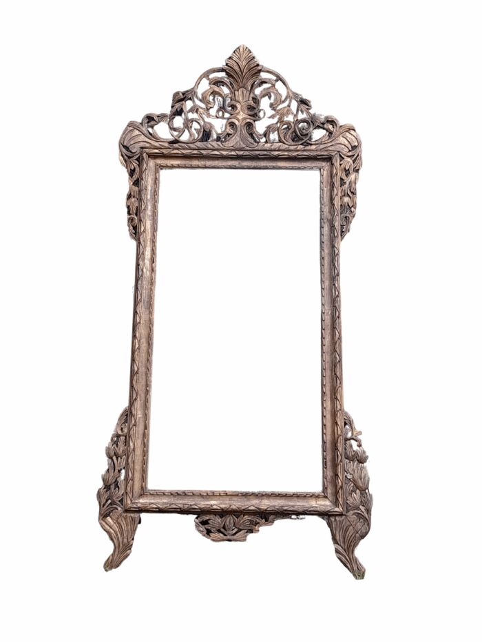 An Ornately Carved Wooden and Hand-Gilded Mirror of Large Proportion