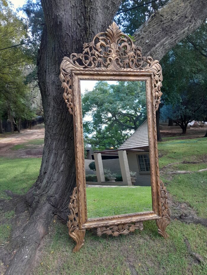 An Ornately Carved Wooden and Hand-Gilded Mirror of Large Proportion - Image 3