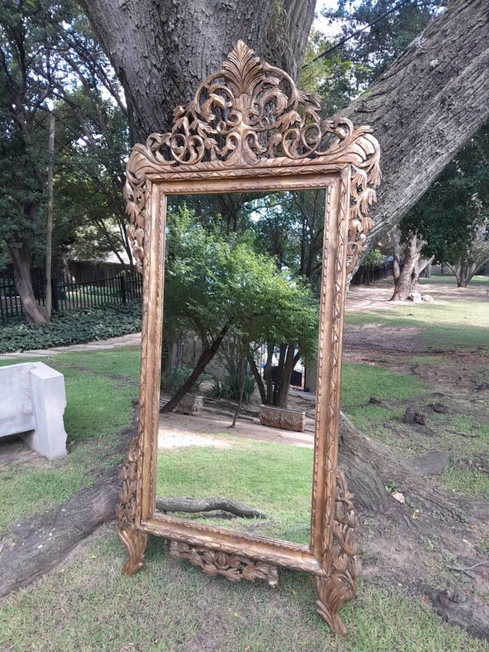 An Ornately Carved Wooden and Hand-Gilded Mirror of Large Proportion - Image 4