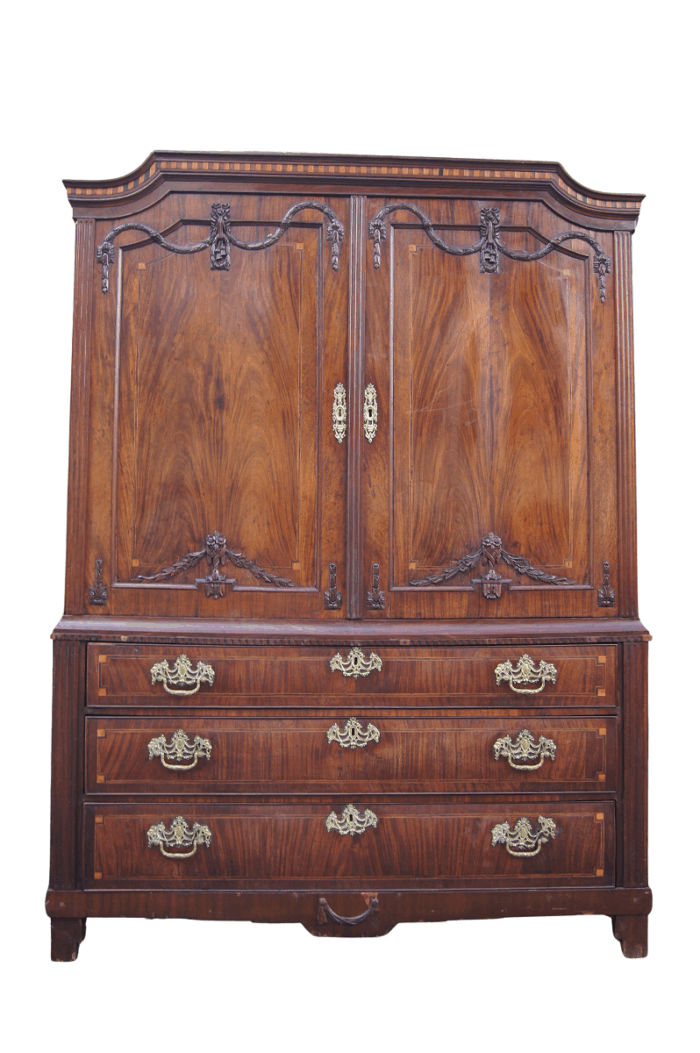 Dutch Mahogany & Satinwood Inlaid Armoire in Neo-Classical Taste circa 1790 (ND)