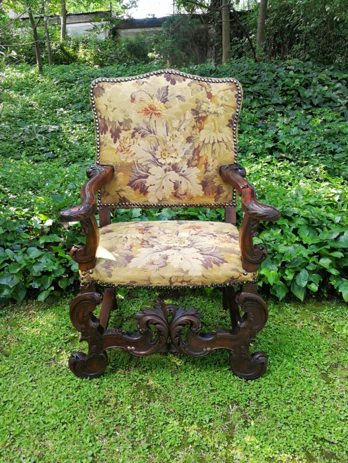 A Jacobean style richly carved oak Chair 19th century-  ND                                   - Image 2