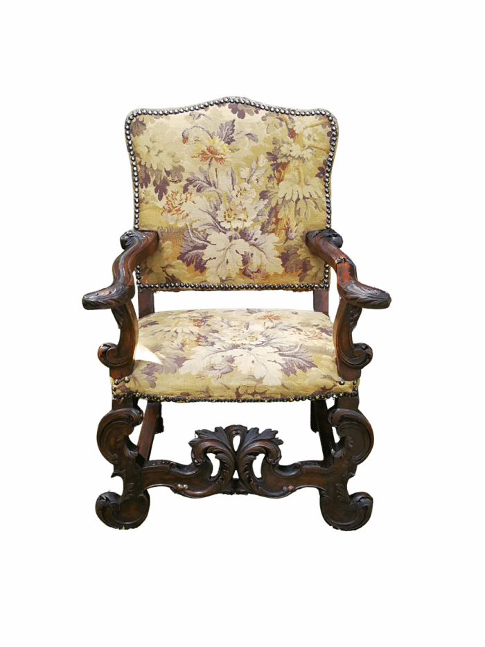 A Jacobean style richly carved oak Chair 19th century-  ND                                  