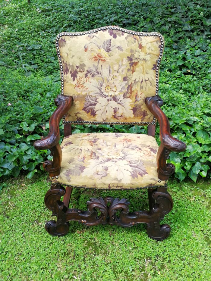 A Jacobean style richly carved oak Chair 19th century-  ND                                   - Image 3