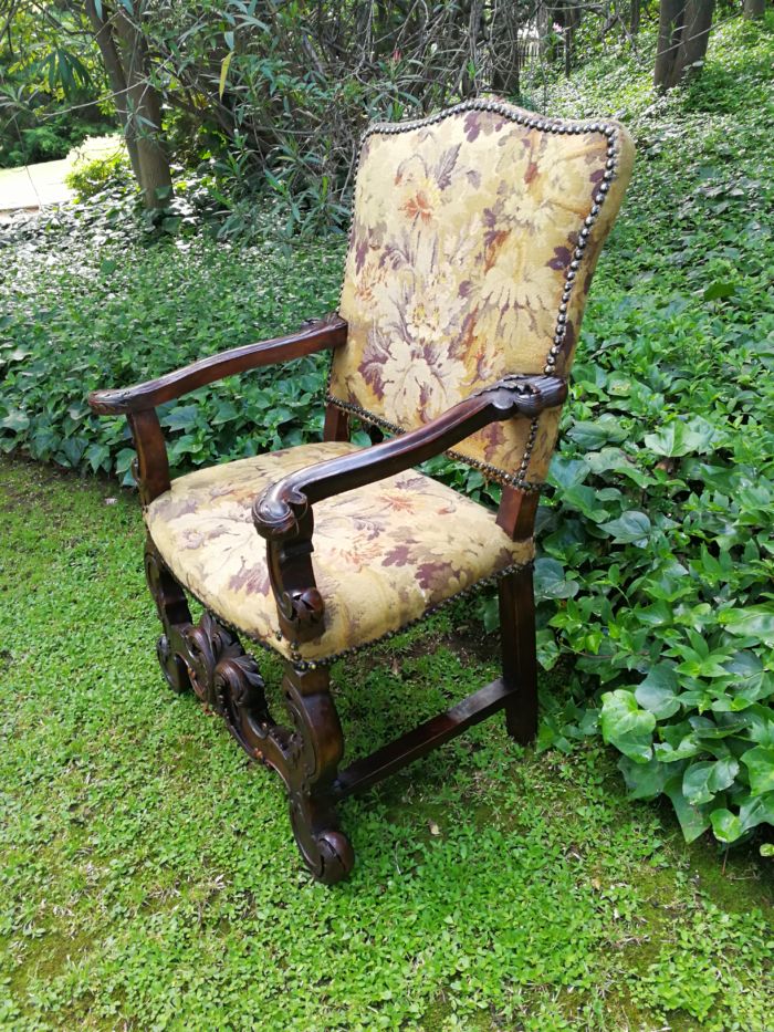 A Jacobean style richly carved oak Chair 19th century-  ND                                   - Image 5