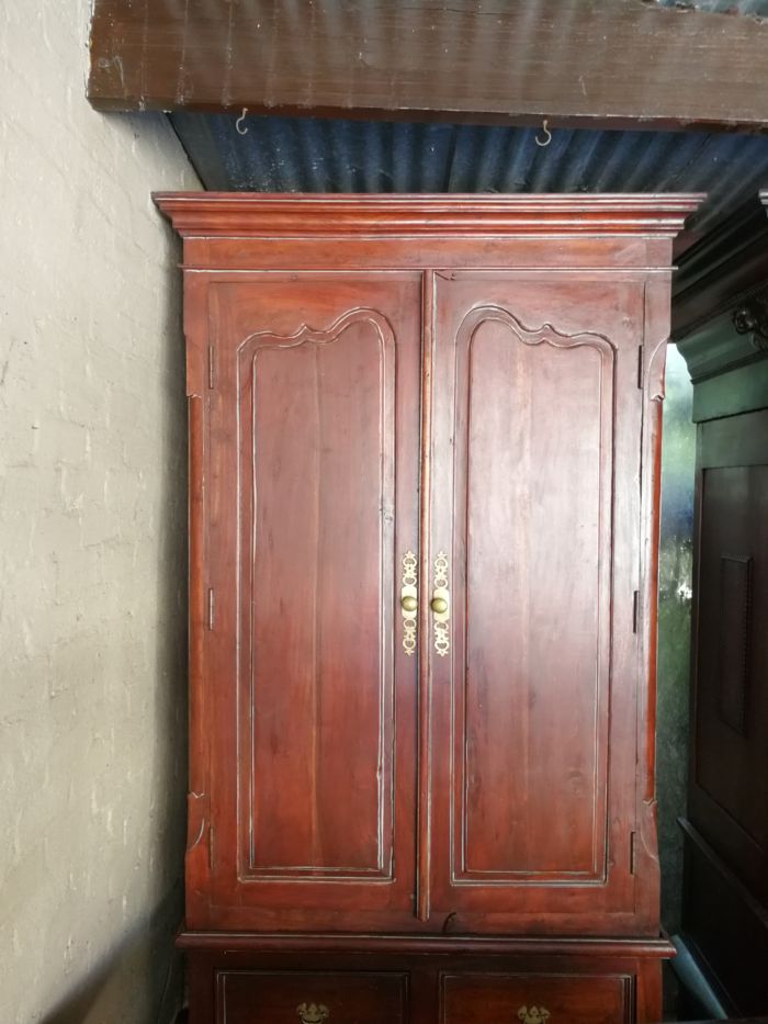 20th Century French Indo Colonial Solid Teak Armoire - Image 3