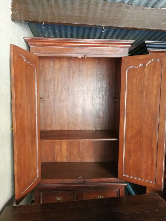 20th Century French Indo Colonial Solid Teak Armoire - Image 7