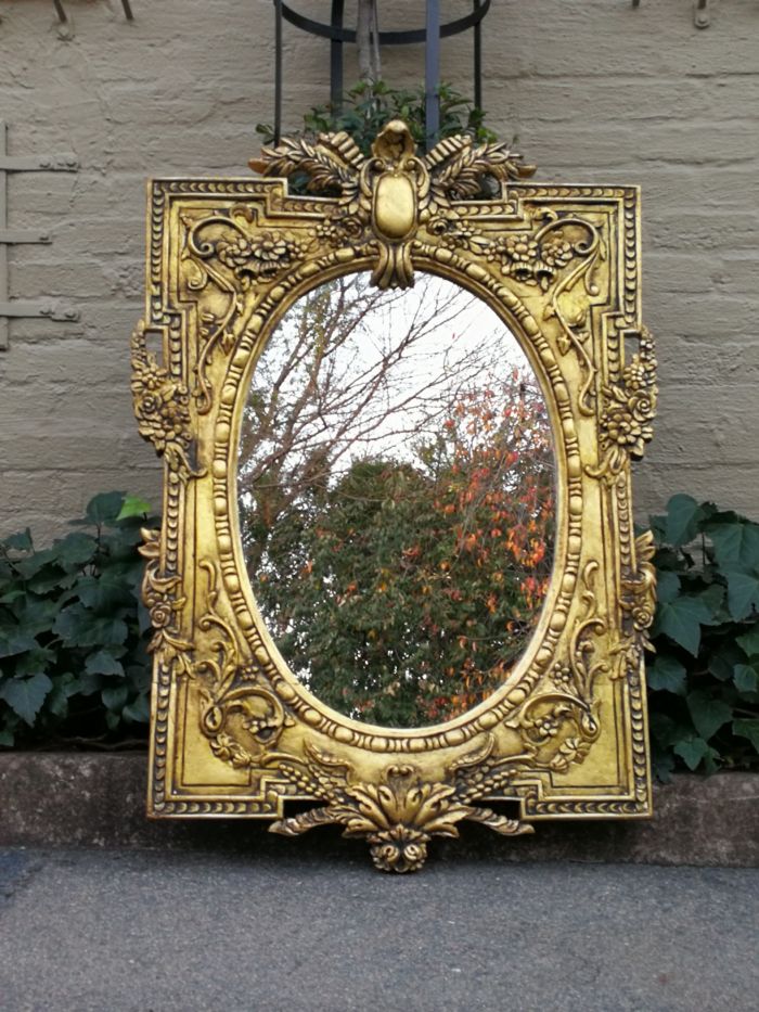Large Carved Wooden Mirror Hand Gilded in Gold Leaf - Image 3