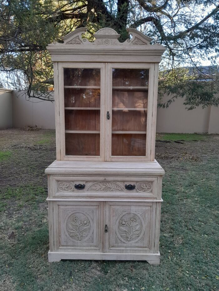 Edwardian Oak Escretoire Bookcase - Image 3
