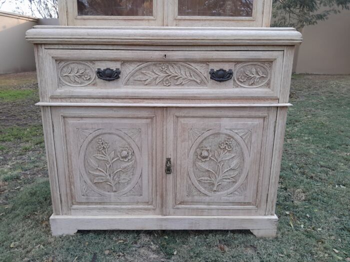 Edwardian Oak Escretoire Bookcase - Image 15