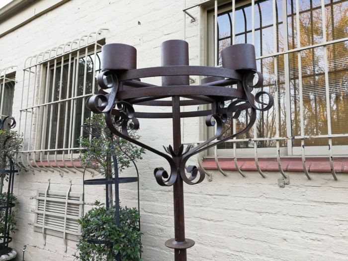 Pair Wrought Iron Candelabra - Image 6