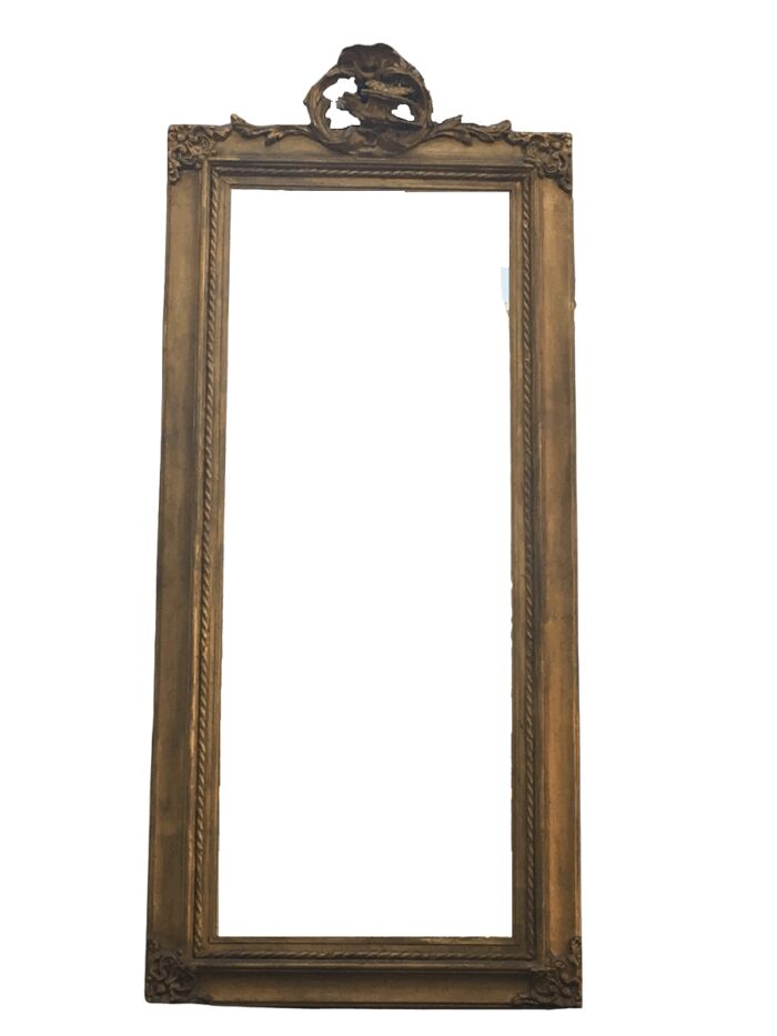 Gilt Framed Rectangular Mirror with Bevelled Plate