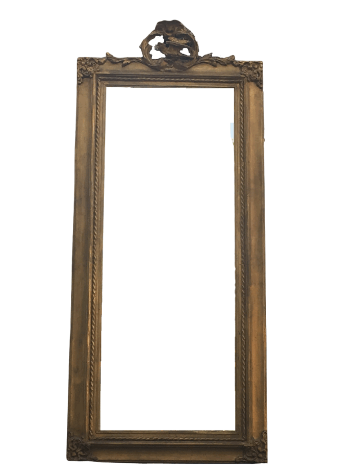Gilt Framed Rectangular Mirror with Bevelled Plate