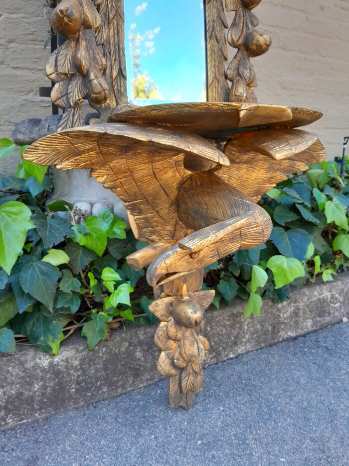 European Ornately Carved Oak Eagle Mirror - Image 6