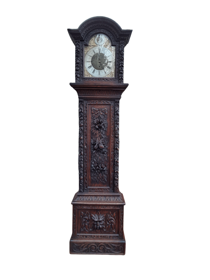 An Antique Heavily Carved Highly Decorative Longcase / Grandfather
