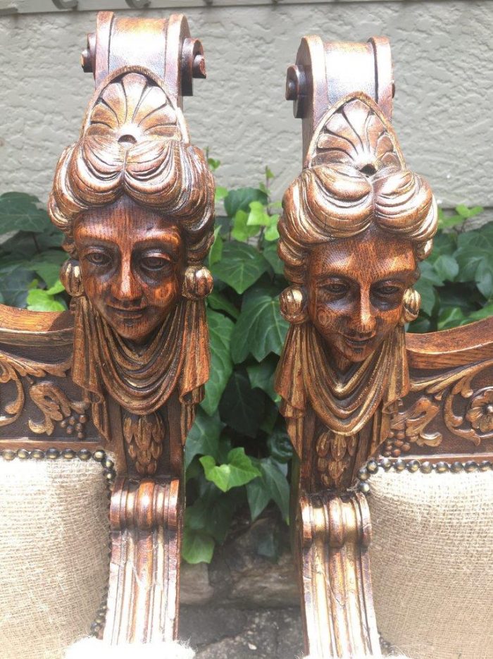 Pair Mid 19th Century Italian Oak Carved Savonarola Chairs, Provenance Heather Lloyd Jones-Westcott, circa 1855 - ND - Image 8