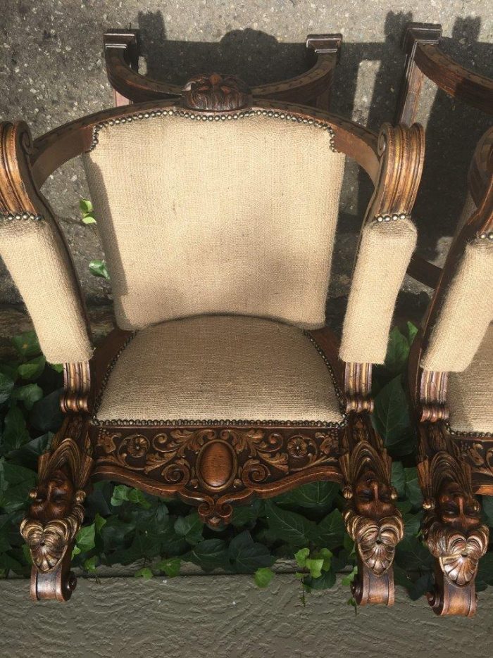 Pair Mid 19th Century Italian Oak Carved Savonarola Chairs, Provenance Heather Lloyd Jones-Westcott, circa 1855 - ND - Image 10
