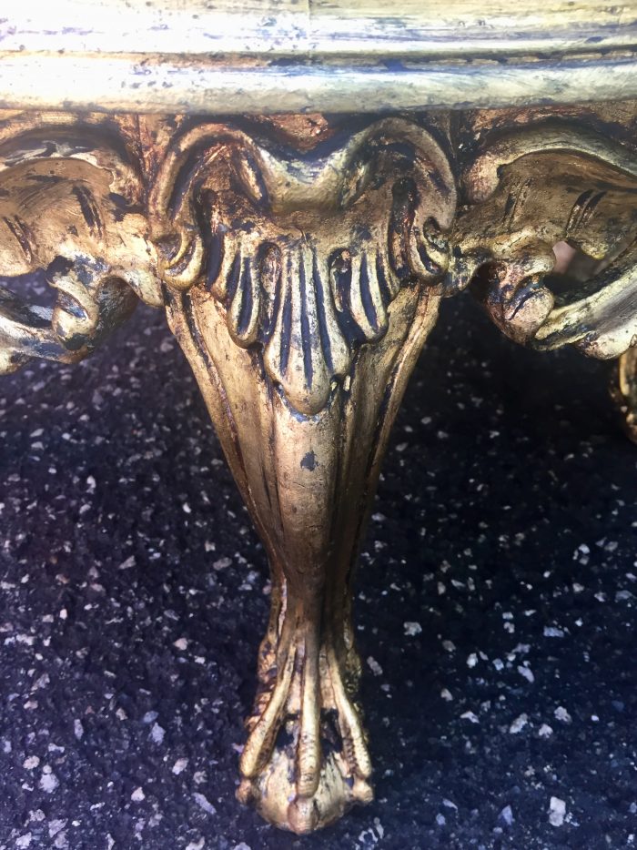 A 20th Century French Style Carved And Gilded Coffee / Side Table With Marble Top - Image 4