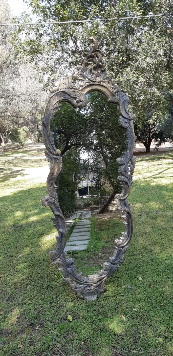 A Large Ornate Floral Carved Mirror - Image 6