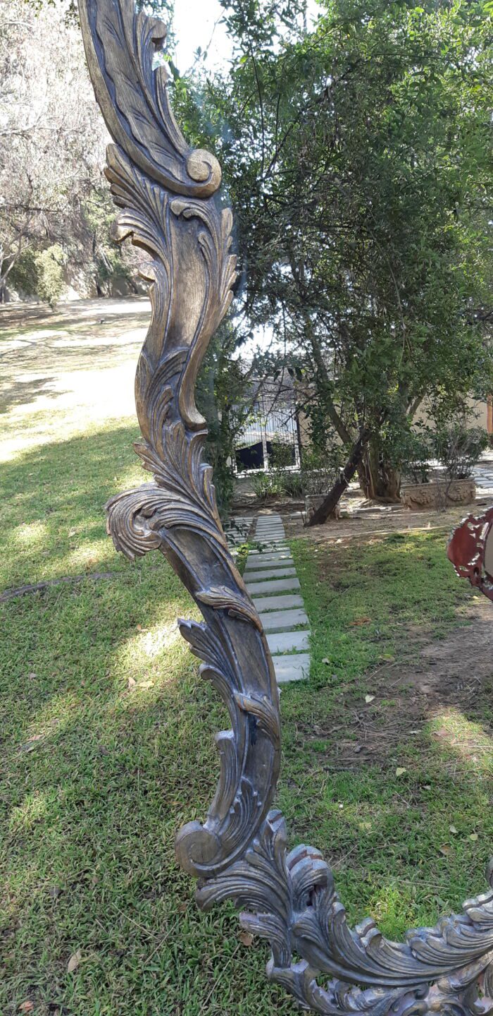 A Large Ornate Floral Carved Mirror - Image 5